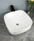 USZWBY Vessel Sinks Bathroom Vessel Sink Household Small Space Ceramic Wash Basin Desktop Art Bathroom Bowl Sink on gray countertop