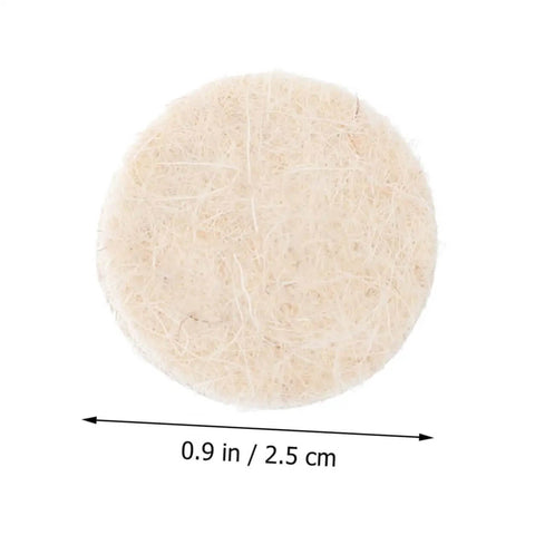 Close-up of 120 Count Pro Grade Wool Felt Polishing Wheels Set With Shank Handle For Rotary Tools, 0.9 in size.