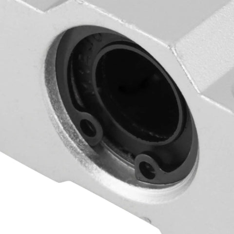 Close-up of 4 Piece Aluminum Linear Motion Ball Bearing Slide Block Set For CNC showing sealed pillow block design.