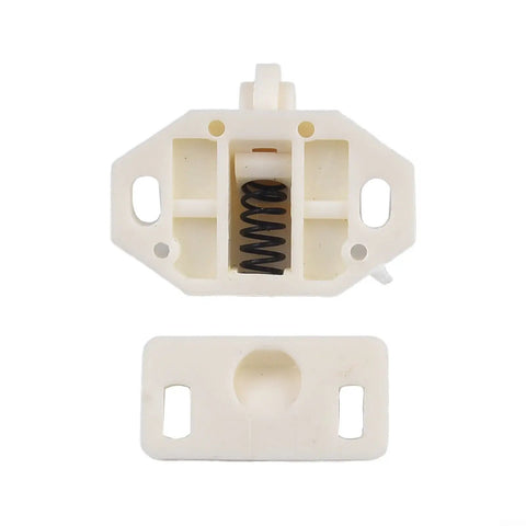 White ABS door roller catch with spring-loaded strike from Five Pack Door Roller Catch Set With Spring Loaded Strike In White ABS For Cabinets And Closets