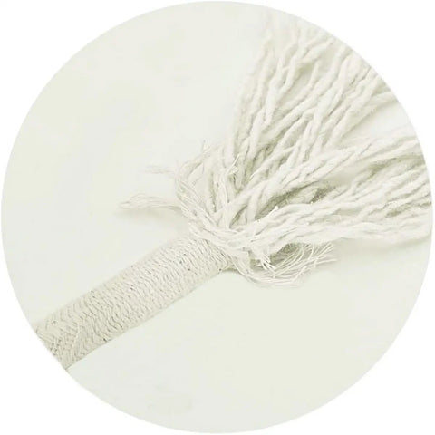 End of Braided Cotton Rope Half Inch Natural Beige Soft Utility Cord Fifty Feet For DIY Projects Home And Garden
