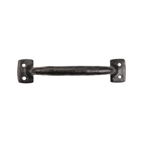 Solid Cast Iron Pull Handle Grab Bar 5-5/8 Inch Long With Black Powder Coat Finish Rustic Traditional Style 1-3/8 Inch Projection