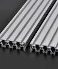 Two Pack 20 Series T Slot 2080 Aluminum Extrusion Profile 39.4 Inch European Standard Anodized Linear Rail For 3D Printers And CNC DIY Projects 1000 Millimeters Silver, shown with 20mm height and 80mm width.
