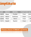 Vehicle compatibility chart for Beefy Front Wheel Hub Bearing Assembly 515065; Nissan and Suzuki models 2005-2019.