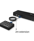 8 Port KVM Switch VGA USB Connectivity Rack Mount Console Manual Override Wired Remote Extender with 2m extension cable