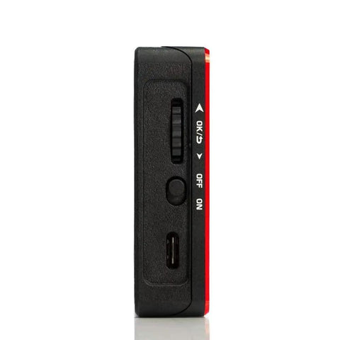 Side view of Amaran MC RGBWW Mini On Camera Light With 3200K To 6500K CCT CRI TLCI 96 HSI Color Control, showing controls and USB-C port.