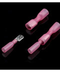 Check Out This Awesome 100Pc Set Of Quick Spade Heat Shrink Connectors With Durable Insulated Terminals In Hot Red Yellow And Blue Colors For Easy Crimping On Any Electrical Wire Job Today. pink heat shrink spade terminals with insulated metal ends