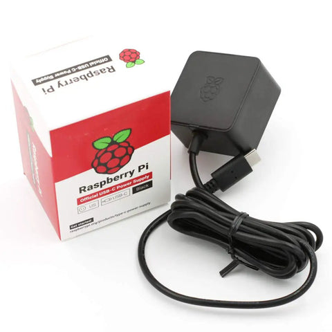 USB C Power Adapter For Pi 4 B With 5.1V 3A Output, 15.3W Fast Supply, 1.5 Meter 18AWG Cable, Black Finish, Reliable Power Brick