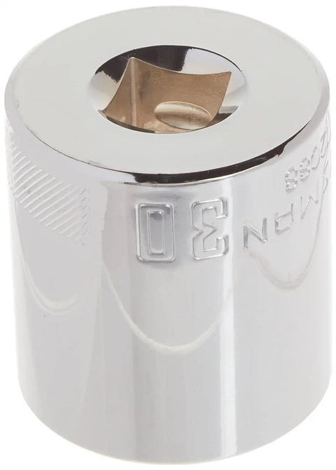12 Point 30mm Metric Deep Socket For One Half Inch Drive With Quick Engagement Polished Chrome Finish Corrosion Resistant