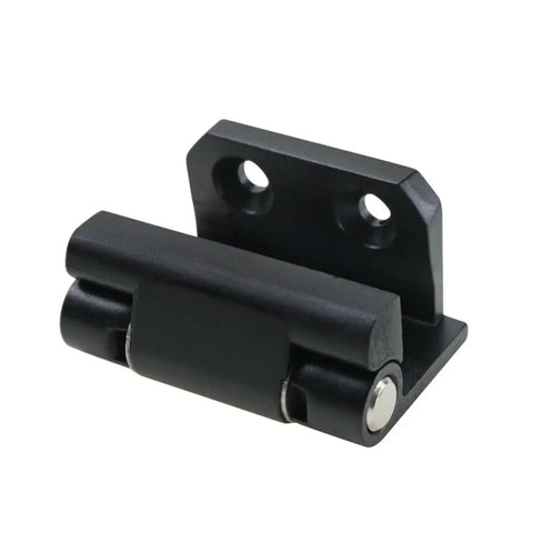 Black heavy duty industrial zinc alloy removable cabinet door hinge, rock solid hardware for cabinets with two mounting holes.