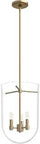 Alturas Gold 3 Light Pendant Light Dimmable Modern Urn Shaped Ceiling Fixture with Clear Glass Shade for Kitchen profile view