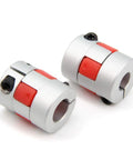 2 Pack Aluminum Plum Shaped Flexible Shaft Coupling 8mm To 10mm Bore 20mm Diameter 25mm Length 8x10mm Motor Connector