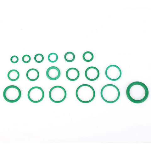 O-ring assortment kit, green nitrile rubber, 270 pieces, multiple sizes.