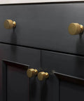 6 Pack Solid Brass Cabinet Knobs Pulls Set In Gold Brushed Finish For Cabinets Drawers And Dressers Modern Handles 1x1 Inch 25mm By 25mm Dope Hardware Kit Heavy Duty Durable Upgrade Your Space, on black cabinet doors