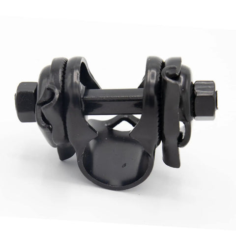 Heavy Duty Aluminum Alloy Bike Seat Clamp For Road And Mountain Bikes, Universal Post Clamp in black metal, side view