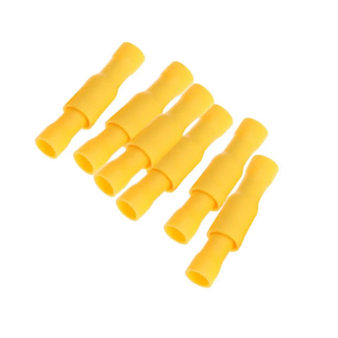 Insulated Wire Crimp Connector Kit With 50 Male And 50 Female Quick Disconnects For Electrical Wiring And Automotive Projects, Sealed, Plastic Case, Color Yellow, Easy Access And Reliable Connection