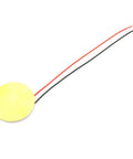 Single 27mm piezo disc transducer with attached 4 inch wires from 15 Pack 27mm Piezo Disc Transducers Contact Microphones With 4 Inch Wires For Acoustic Instruments Ideal For Guitars Mandolins Ukuleles And DIY Audio Projects