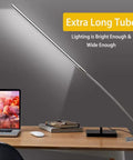 USB LED Desk Lamp With Clamp 8 To 12W Adjustable Brightness Eye Friendly Totally Glare Free Gooseneck 360 Degree Swivel Nail Desk Light With Adapter For Manicure Reading Eyebrow Trimming Office Tattoo Silver on desk