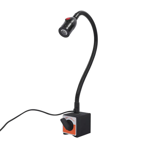 Heavy Duty Led Magnetic Work Light With Flexible Gooseneck Lamp providing 550 to 650 lumens bright illumination in black housing.