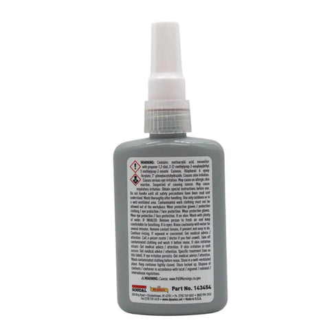 Back view of 1.69 Oz bottle of Red High Strength Thread Locker For Large Fasteners Permanent Lock Anaerobic Cure, 4 Pack