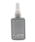 Back view of Red High Strength Thread Locker 1.69 Ounce Bottle For Permanent Lock On Large Fasteners Anaerobic Cures Without Air, Vibration And Solvent Resistant, Heavy Duty Bolt Lock, 6 Pack with label details