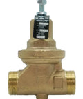 2 In Water Pressure Reducing Valve Lead Free Bronze, Adjustable 25 To 75 Psi Range With 50 Psi Setting, 300 Psi Max, 180 F, NPT X NPT, Heavy Duty Home Plumbing Regulator, front view