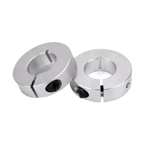 Straight Up Reliability Aluminum Shaft Collar Locking Sleeve Open Type Fixed Ring For Shafts One Piece Anodized Aluminum Durability Works Great On Drive Shafts Gearbox Assemblies Motor Bases Secure Size 16 To 35 Reliable Rock Solid Locks Never Fail. anodized aluminum shaft collars, two-piece split clamp design