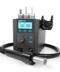 580W Digital Vortex Hot Air Rework Station With LCD Display Auto Sleep Fast Desoldering Soldering Tool For PCB And Mobile Phone Repairs Includes 3 Nozzles