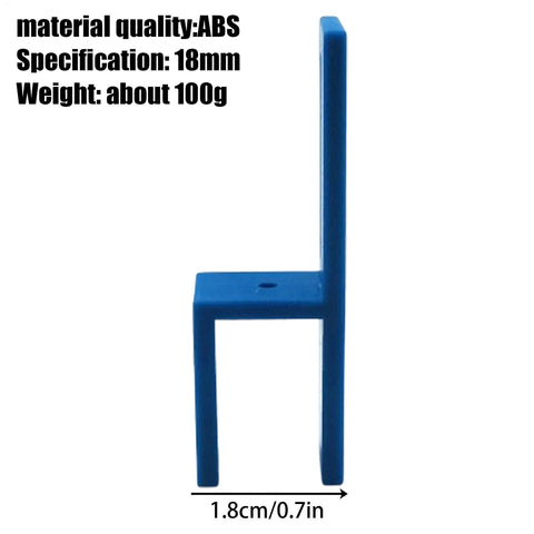 Side view of an ABS 18mm Wardrobe Closing Clip For Cabinets And Woodworking Projects, blue color, compact and lightweight.
