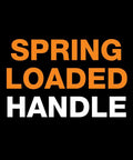 Text reading 'Spring Loaded Handle' highlighting feature of Titanium Nitride No 8 Shop Snip, 8 Inch Heavy Duty Cutting Tool.