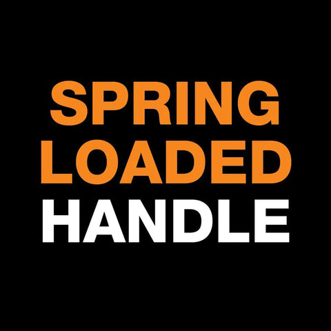 Text reading 'Spring Loaded Handle' highlighting feature of Titanium Nitride No 8 Shop Snip, 8 Inch Heavy Duty Cutting Tool.