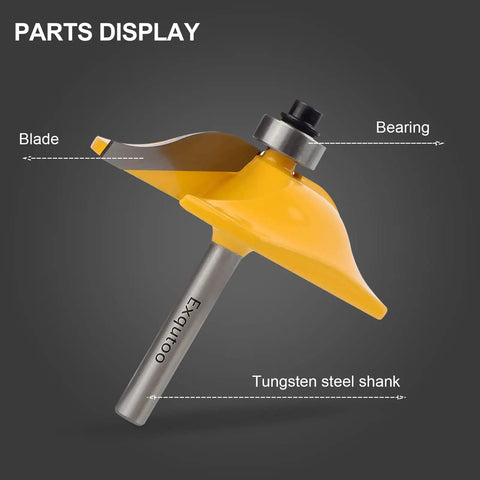 Three Piece One Quarter Inch Shank Router Bit Set For Raised Panel Cabinet Doors And Window Frames Cemented Carbide Woodworking Bits