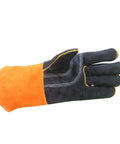 Heavy Duty Leather Welding Gloves With Extra Long Gauntlets For Extreme Heat Protection And Fireproof Work Safety In Your Shop, single glove view.