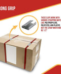 Beefy Serrated Steel Banding Clips For Five Eighths Inch Strapping 2000 Piece Set Pallet Banding used on cardboard box