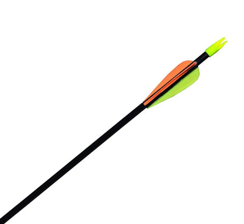 28 Inch Fiberglass Archery Target Arrow with orange and green fletching from 12 Pack For Recurve Bow Practice Arrows Youth Arrows
