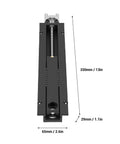 Tail Vise For Workbench With 0-110mm Stroke And 20mm Table Hole Aluminum Alloy Woodworking Vise dimensions shown