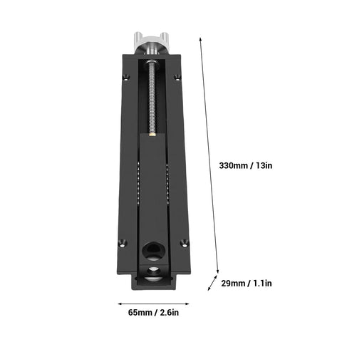 Top view of Slick Woodworking Bench Tail Vise With Quick-Shift Inertial Clamping Mechanism, showing dimensions and design.