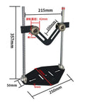 Heavy Duty Adjustable Height Double Roller Stand Smooth As Butter Bearing Rotation Pro Woodworking Station with dimensions shown.