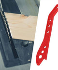 Red Table Saw Push Stick With Ergonomic Grip For Safe Woodworking shown beside a saw and wood board in shop setting