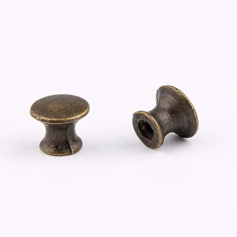 10 Pcs Vintage Bronze Drawer Pull Handles Zinc Alloy Mini Metal Knobs for Cabinets Doors Jewelry Boxes and Gift Cases Includes Three Size Screws