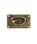 Boat Hatch Flush Ring Pull Handle Set 4 Pieces With Screws Bronze Recessed Lift Handles For Cabin Hatch Indoor Outdoor Use Corrosion Resistant Marine Hardware image of a single bronze handle.