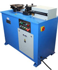 Pro Grade Shop Built Programmable Electric Hydraulic Tube Pipe Bender With PLC Auto Manual Controls And 3Hp Motor, blue metal body.