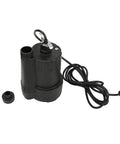 One Third HP Submersible Water Transfer Pump With 2400 GPH Performance Thermoplastic Utility Pump A Real Workhorse That Lifts Water Up To 28 Feet One And Quarter Inch NPT Discharge Includes Three Quarter Inch Garden Hose Adapter Ten Foot Cord Black