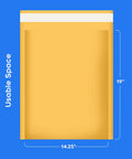 14.5 X 20 Inch Kraft Bubble Mailers Pack Of 50 Self Sealing Padded Envelopes For Secure Shipping, shown with dimensions