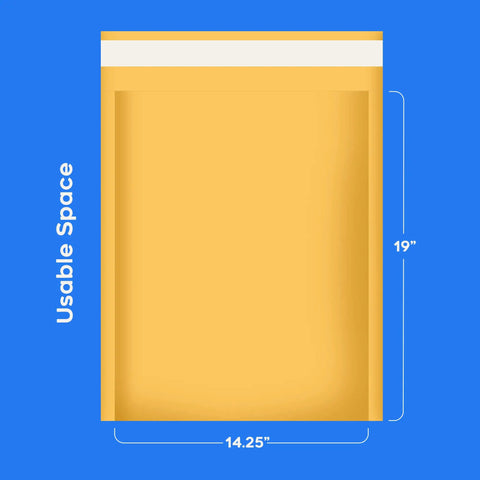 14.5 X 20 Inch Kraft Bubble Mailers Pack Of 50 Self Sealing Padded Envelopes For Secure Shipping, shown with dimensions