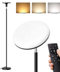 Remote Controlled Floor Lamp With Foot Switch Sky LED Tall Modern Torchiere Dope Super Bright 2400 Lumens 30W Adjustable Color
