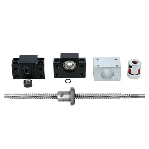 16mm Rolled Ballscrew Set With 300mm To 1500mm Lengths, BKBF12 Support, DSG16H Nut Housing, LF Flexible Coupling
