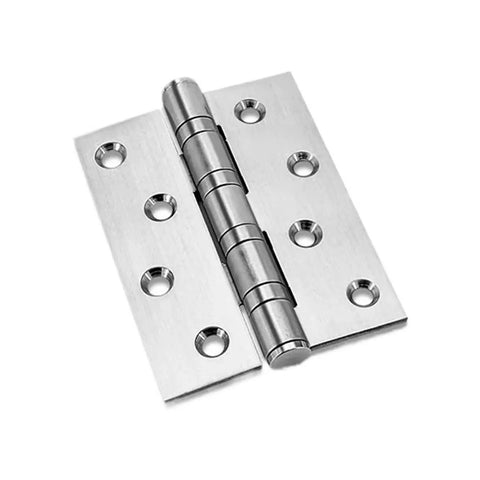 Rotating Concealed Door Hinges 2 Pack Stainless Steel Spring Butt Hinge Set close-up with multiple screw holes, wear resistant and durable