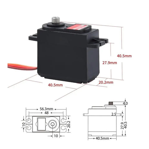 Sick Performance Dope Digital Brushless Servo With Flat Out 8kg Torque Speed For Rc Cars Trucks Offroad Helicopters And Boats Lightweight Carbon Fiber Build, 40.5 x 20.2 x 38mm dimensions.