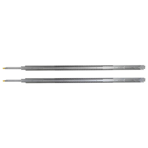 Beefed Up Heavy Duty Side Mount Drawer Slides 76 Inch Long Noiseless Glide With Locking System 500 Lb Capacity For RV Cabinets And Heavy Duty Drawers, Full Extension Ball Bearing Rails For Smooth Operation And Easy Install., 76-inch steel side-mount drawer slides
